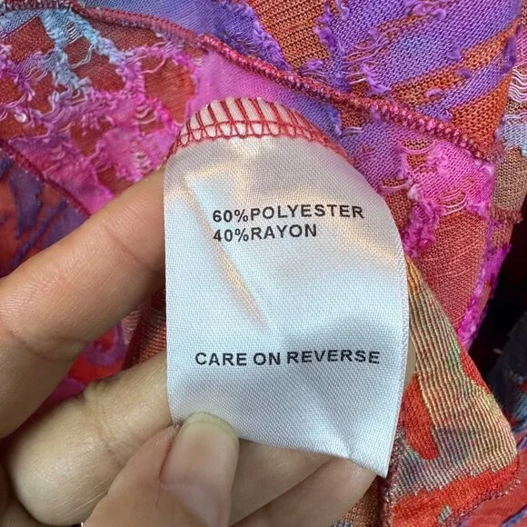 NWT Kamana Cardigan Womens XL Waterfall Watercolors Art to Wear Artsy Coastal - Picture 5 of 10